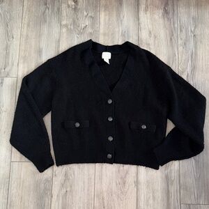 H&M Black Button-Up Cardigan